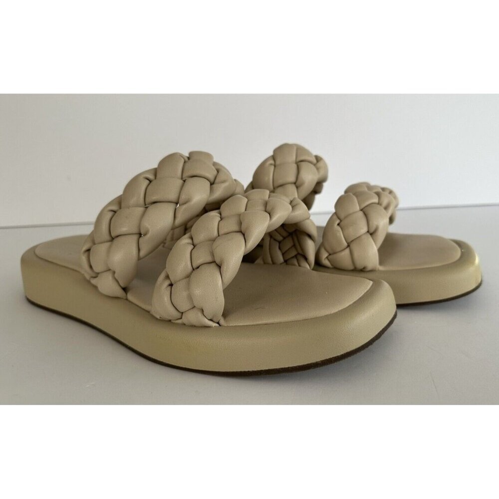 American Eagle‎ Puffy Braid Slide Sandal Sz 10 Camel Tan Neutral Casual Comfort